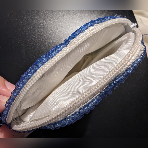 Blue Beaded Coin Pouch - Picture 2 of 2
